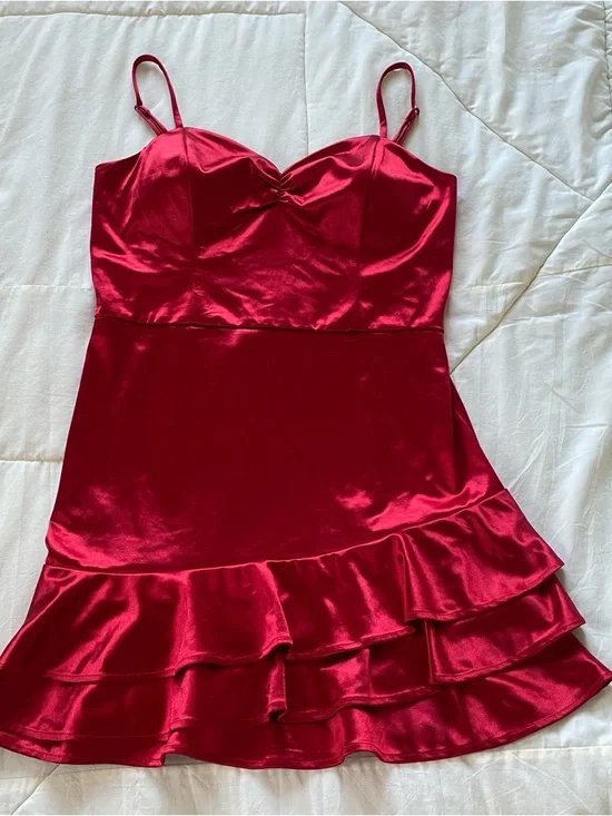 NWT BCX Dress Macy's Red Silk Satin Valentines Day Christmas Party Dress - Picture 2 of 8